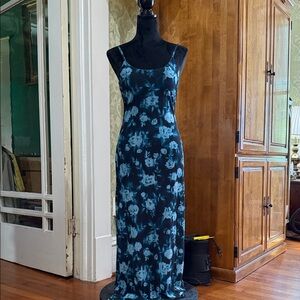 No Boundaries Blue Floral Maxi Dress